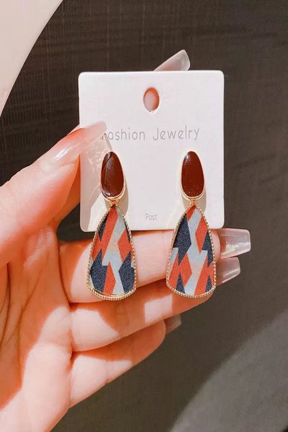 Geometric Patterned Vintage Earrings