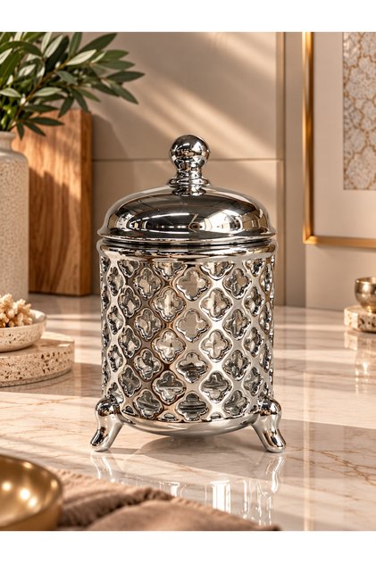 Silver Elegance Small Decorative Jar