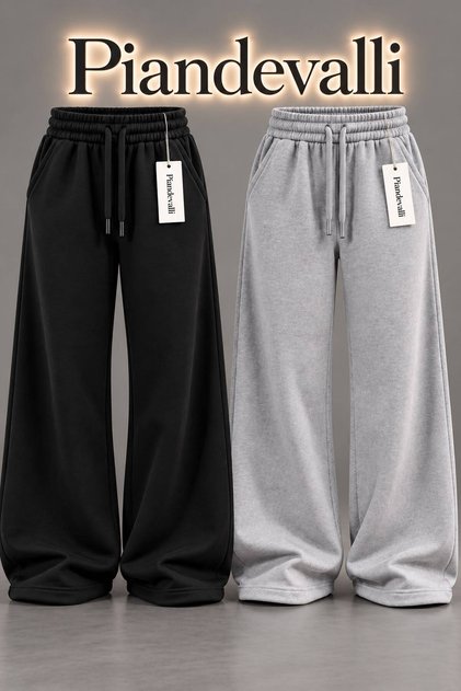 TWO PAIRS (BLACK + GRAY) OF LOOSE-FIT CASUAL SWEATPANTS