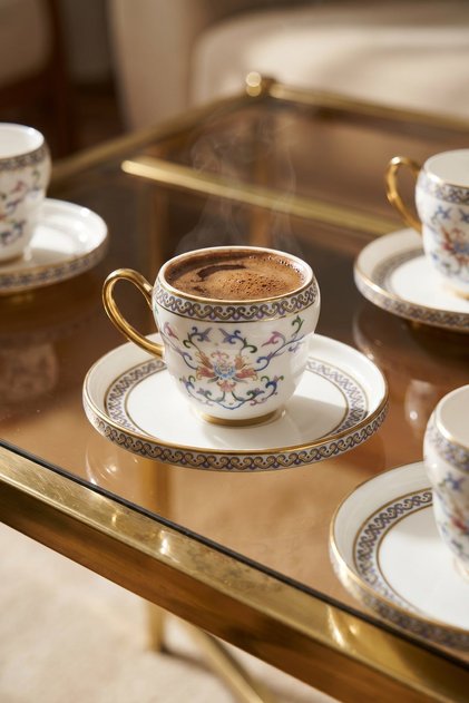 Saunders 6-Piece Porcelain Coffee Cup Set - 90 ml