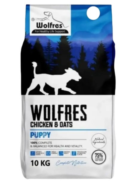 Wolfries dry puppy food with chicken and oats 10 kg