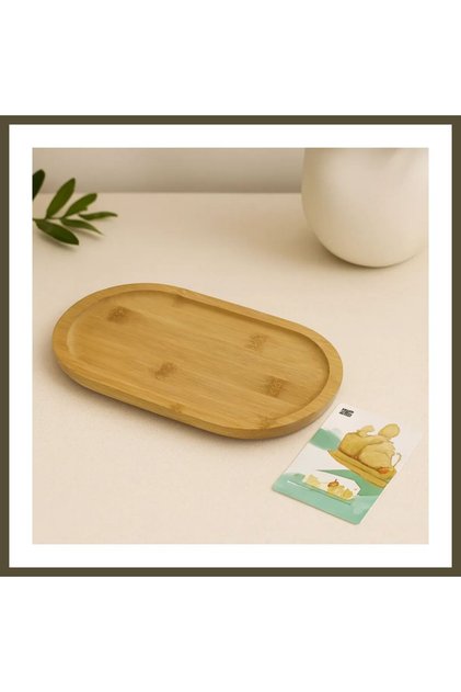 Wooden Bamboo Oval Mini Serving Tray 25 x 14 x 1.4 cm BX