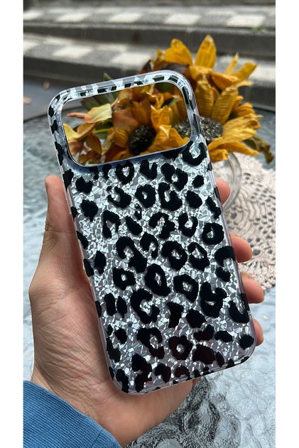 Compatible with iPhone 18 PRO / 17 PRO - Glittery Aurora Leopard Print Glossy Protective Case