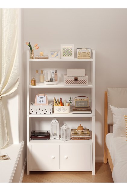 Bedroom Bedside Multi-Layer Bookcase Shelf with Independent Storage Cabinet