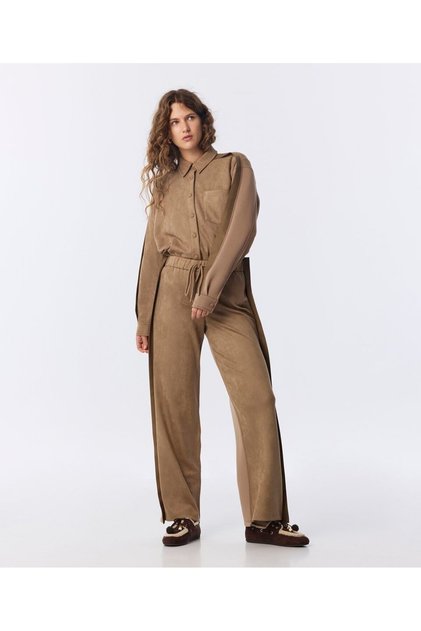 KUMAŞ MIX WIDE LEG PANTOLON