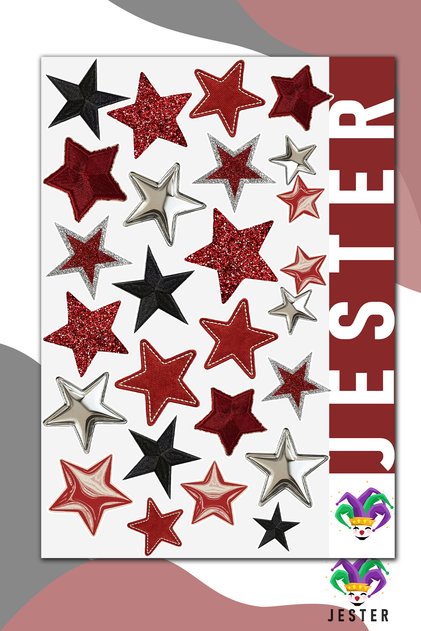 Christmas, New Year's Star 1 PAGE, Sticker, Decal, Diary, Planner, Bullet Journal, Scrapbook