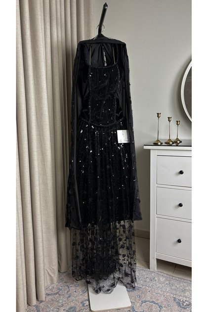 Velvet Evening Dress with Shawl