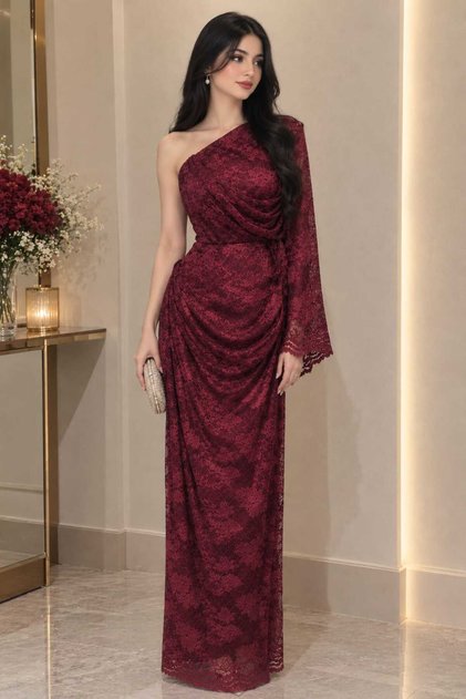 ❤️ Sahar the Sapphire Dress in Burgundy ✨