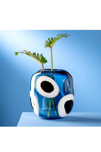 Occhi Blu El Yapımı Premium Dekoratif Vazo 21 cm