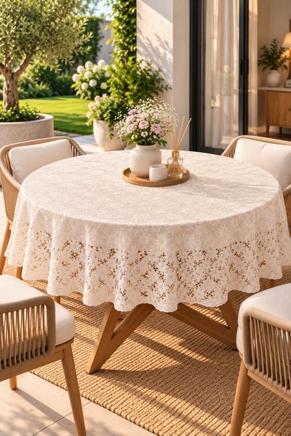 Liquid-Proof Oilcloth Round Tablecloth | Stain-Resistant, Easy-To-Clean Pvc Tablecloth