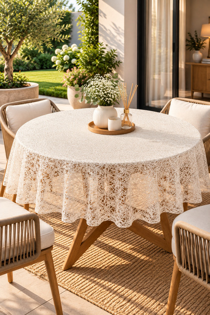 Liquid-Proof Oilcloth Round Tablecloth | Stain-Resistant, Easy-To-Clean Pvc Tablecloth