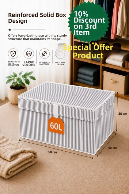 Large Size Clothes Organizer Bag 50X40X30 cm Foldable Clothes Storage Box Organizer