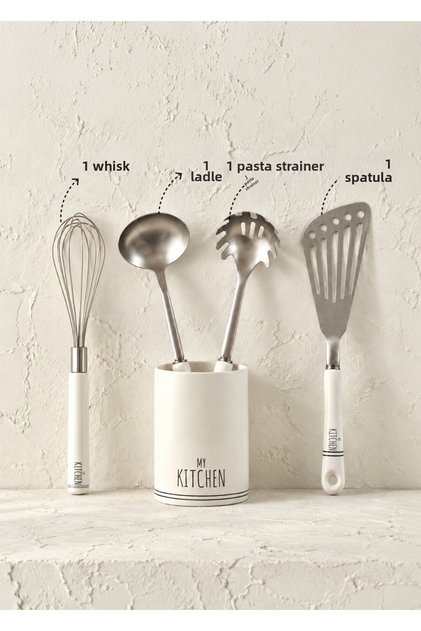 My Kitchen 5-Piece Kitchen Utensil Set, White
