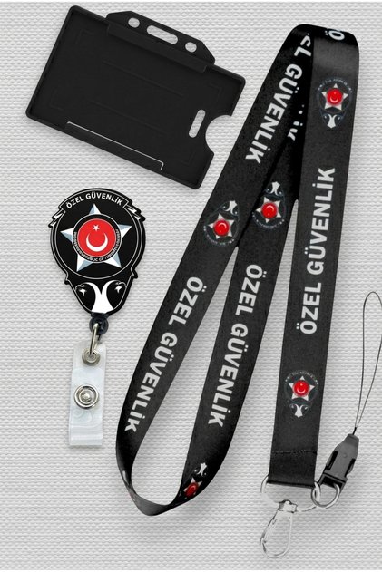 Özel Güvenlik Boyun İpi Boyun Askı İpi 3 Lü Set Boyun İpi Yoyo Yaka Yatay Kartlık-B309-Y098