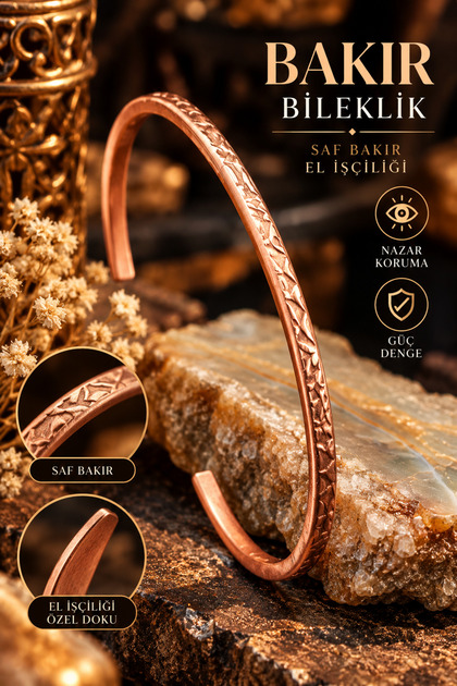 Pure Copper Bracelet Ajda Model, Thin, Elegant, High Quality, Adjustable (Gift, Special Occasions)