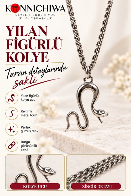 Snake Figured Necklace – Gothic Punk Long Chain Design