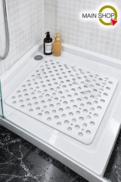 Square Suction Cup Bathroom and Shower, Bathtub Shower Cabin Bath Mat 54X54Cm M-149