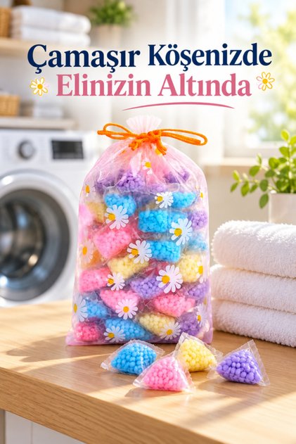 50 adet Mini Çamaşır Kokusu Granül Çamaşı Parfümü Boncuk Yumuşatıcı (Çeşitli Renkler)