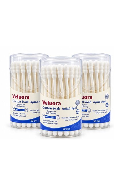 100% Pure Cotton Swabs | Round & Spiral Tips | Soft, Absorbent & Hygienic Cotton Buds | Ear,