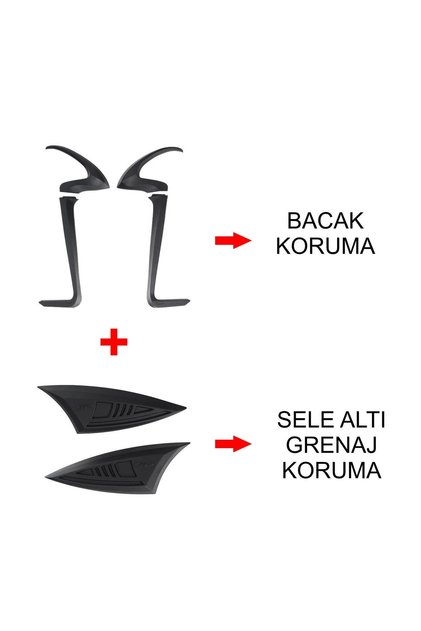 Honda Dio 2021-2025 Uyumlu Bacak ve Sele Altı Grenaj Koruma Seti Siyah