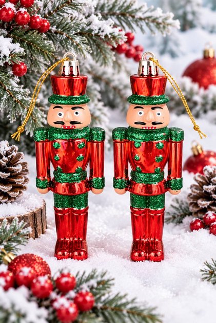 Christmas Pine Tree Ornament 2 Pieces Nutcracker Hanging Ornament Christmas Tree Ornament Nutcracker 13 cm