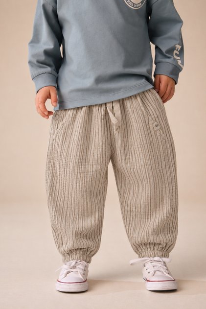 Muslin Shalwar Trousers 1-6 Years Soft Green Striped