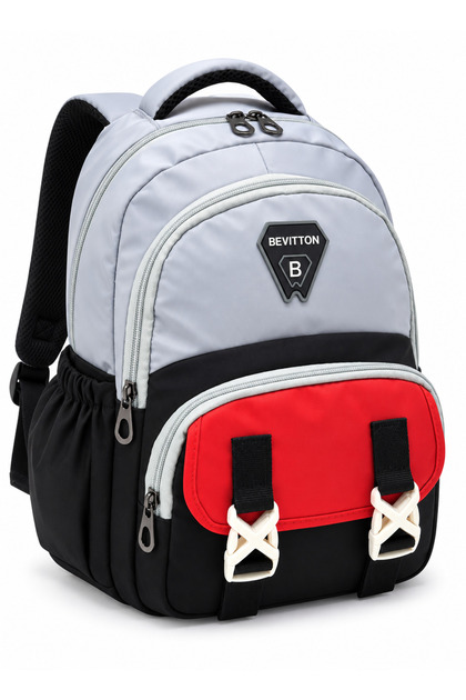 Water-Resistant Unisex Luxury Nursery School & Kindergarten Backpack Grey-Black