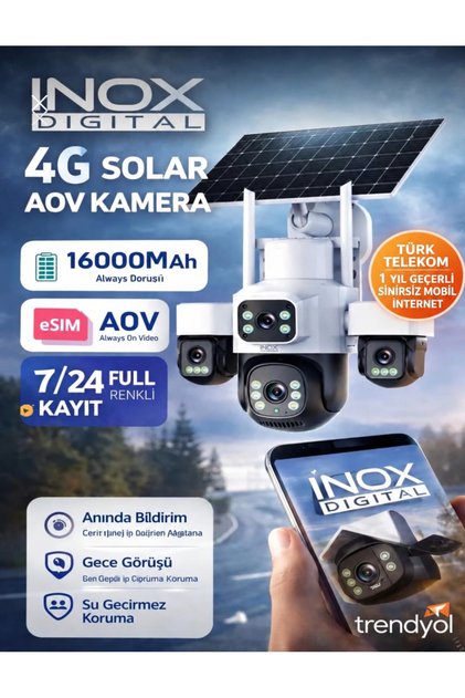 İNOX-X14 4 KAMERALI SOLAR PANELLİ e-sim ÖZELLİKLİ FULL