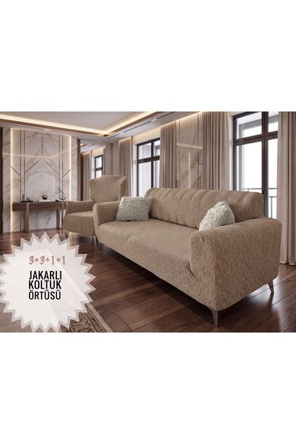 Jacquard 3311 Oversized Bar Pattern Elastic-Edged Sofa Cover, Elastic-Edged Sofa Cover, Sofa Cover Set