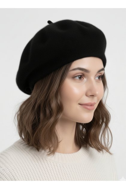 Angora-Style French Painter's Hat - Winter Beanie