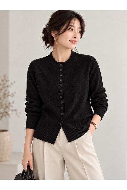 Women's Special Button Soft-Textured Knit Cardigan