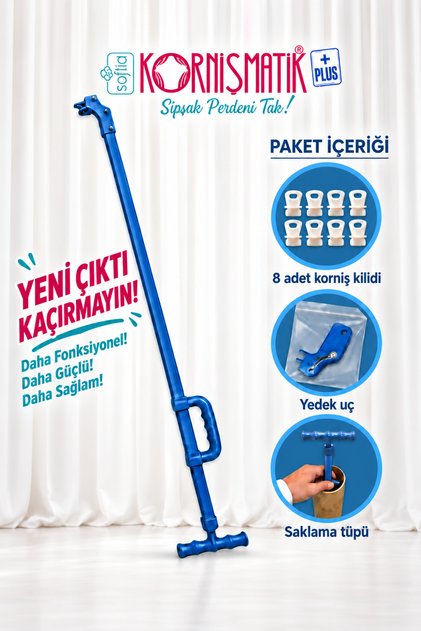 Kornişmatik Plus Perde Takma Aparatı Perdematik Yeni