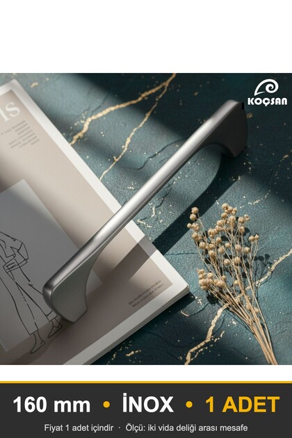 Marsel İnox 160 mm Handle—Luxury Country Kitchen Cabinet and Drawer Handle