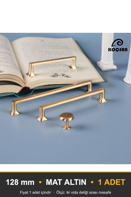 Vera Matte Gold 128 mm Handle Luxury Country Kitchen Furniture Cabinet Drawer Handle