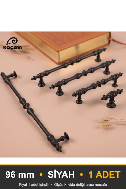 Crescent Black 96 mm Handle Luxury Country Kitchen Furniture Cabinet Drawer Handle