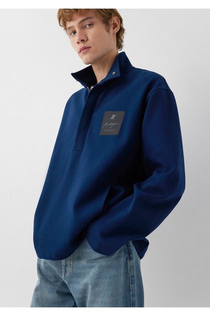 Pro Stand Collar Navy Blue Sweatshirt 0S20022-89353