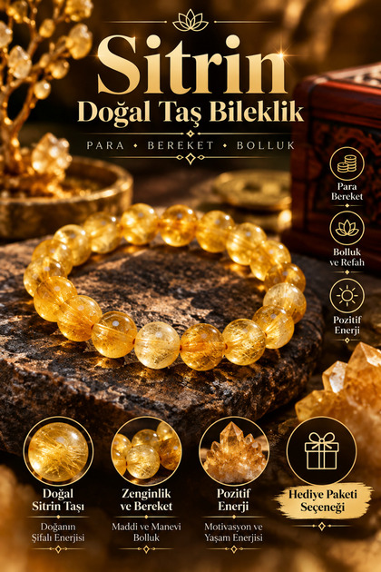 Citrine (It Radiates Money, Abundance, and Prosperity) Natural Stone Bracelet 8 mm Aa Special Series