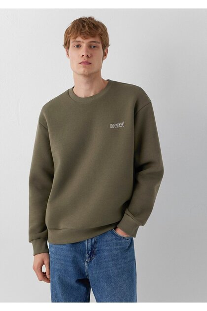 Logo Baskılı Haki Sweatshirt 0S10379-70376