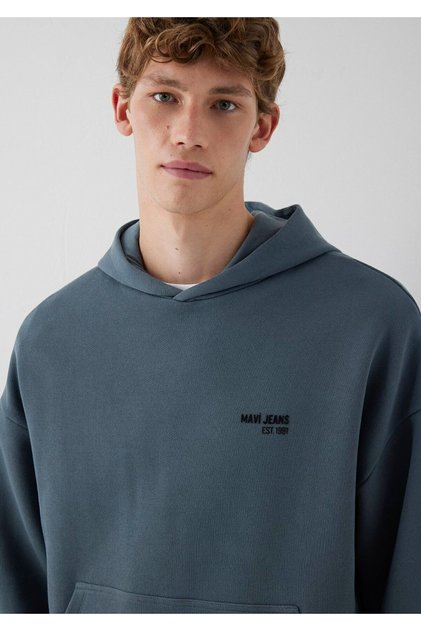 Jeans Hooded Navy Blue Sweatshirt 0S10676-80776