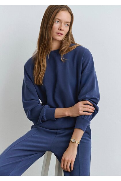 Lux Touch Tencel Tm Navy Blue Modal Sweatshirt 168837 -70491