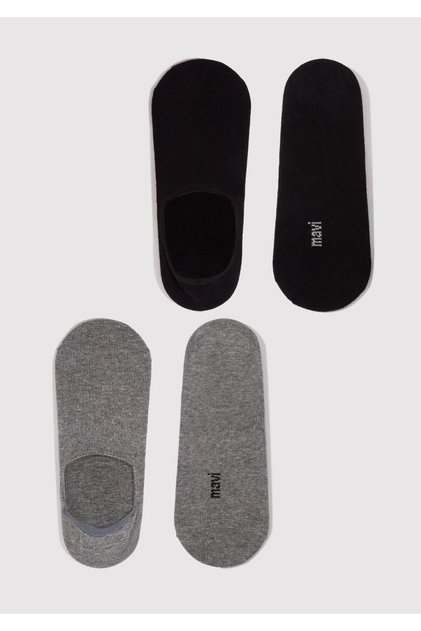 2 Pack Black Gray Ballerina Socks 092594-900