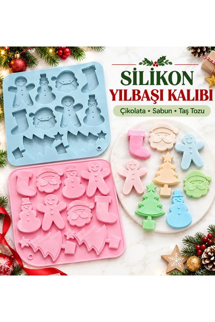 Silicone Christmas New Year Chocolate Mold Sugar Pulp Scented Stone Soap