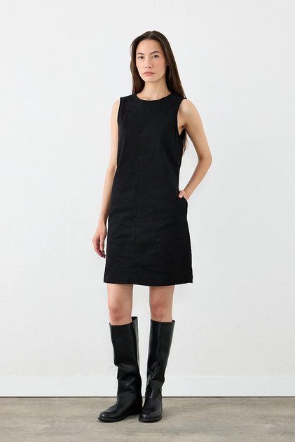 Canvas Gilet Dress - Black