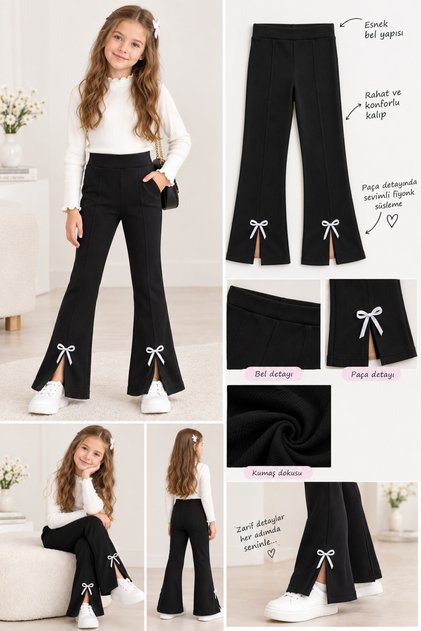 Girl's Camisole Top with Bow Detail and Spanish Flare Pants