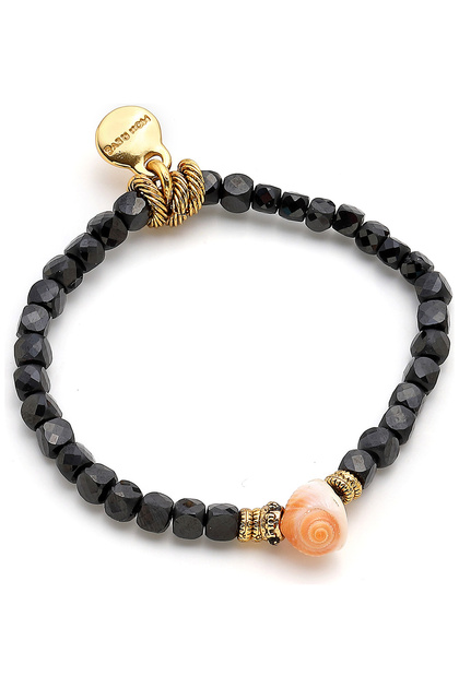 Ariel Onyx Natural Stone, Seashell Charm Bracelet