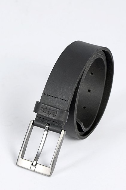 Curea din piele pentru bărbați Coin, negru