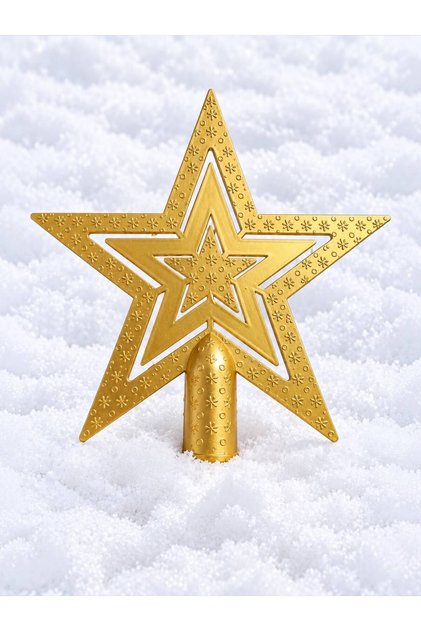 Christmas Tree Top Star Ornament Gold Color Christmas Tree Top Star 15 cm Medium Size