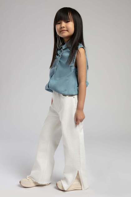Maldives girl's jean pants white jean
