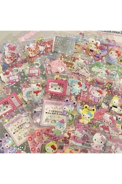 Bandai HelloKitty-5Sheets 5Sheets Cartoon Hello Kitty Rilakkuma Cute Stickers Die-cutting Sticker An