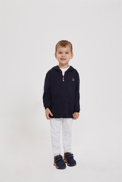 Boy's Leo Hooded Ferm.S-Shirt Indigo 202 LCB241001
